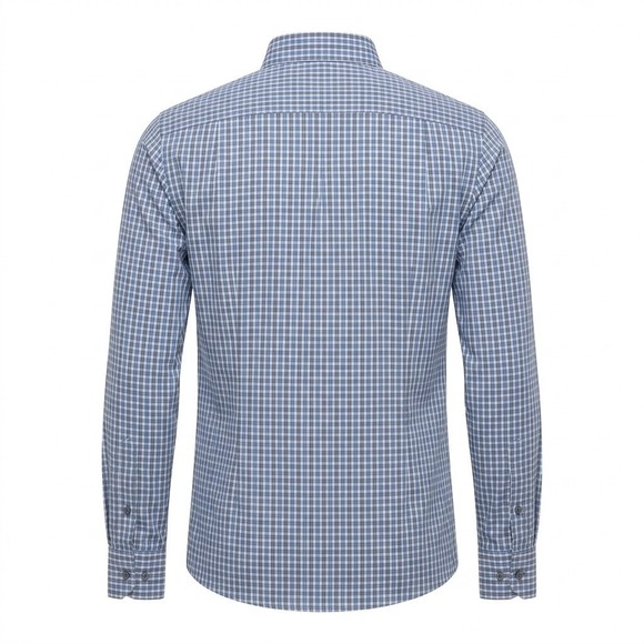 UNTUCKit Men's LARGE L Durif Slim Fit Blue Plaid Wrinkle Free Shirt - CJ - Picture 3 of 8